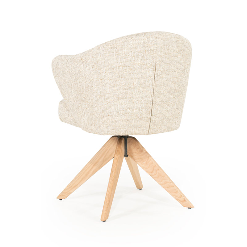 Connor Oak Accent Chair, Beige