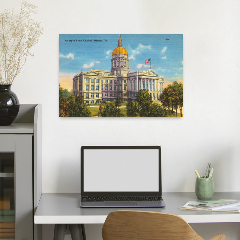 Georgia State Capitol, art architectural rétro d'Atlanta, H 24 po x l 16 po