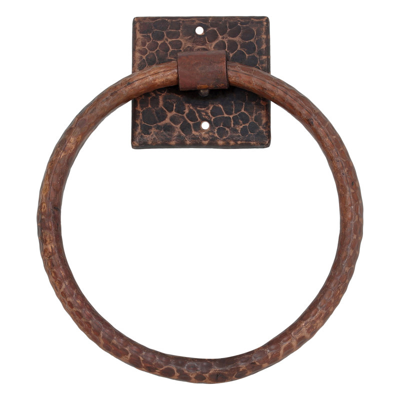7" Hammered Copper Towel Ring