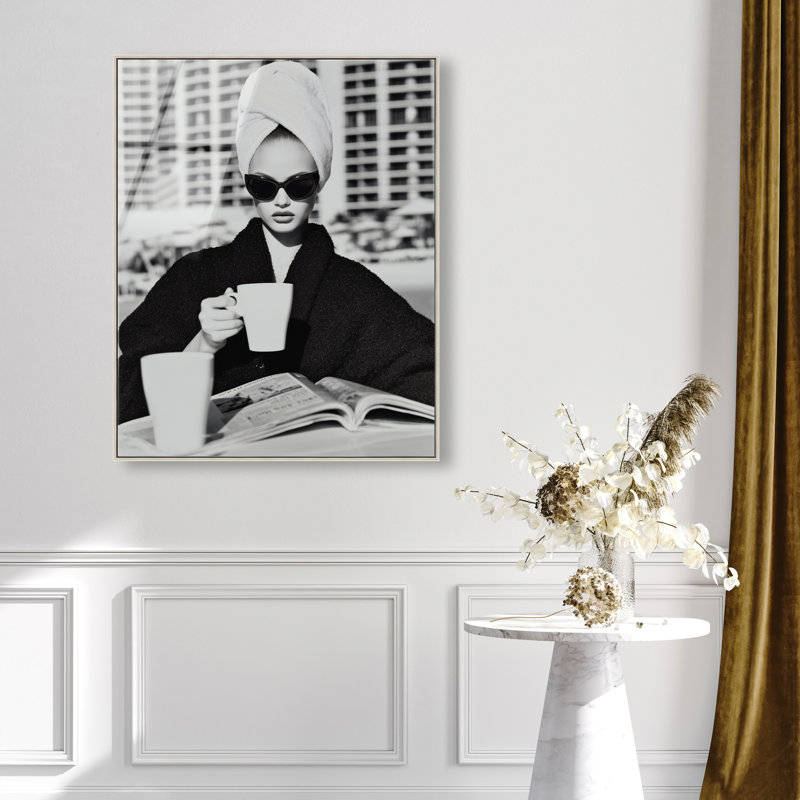Cinematic Sip Print, 31"H x 25"W, Silver Floater Frame