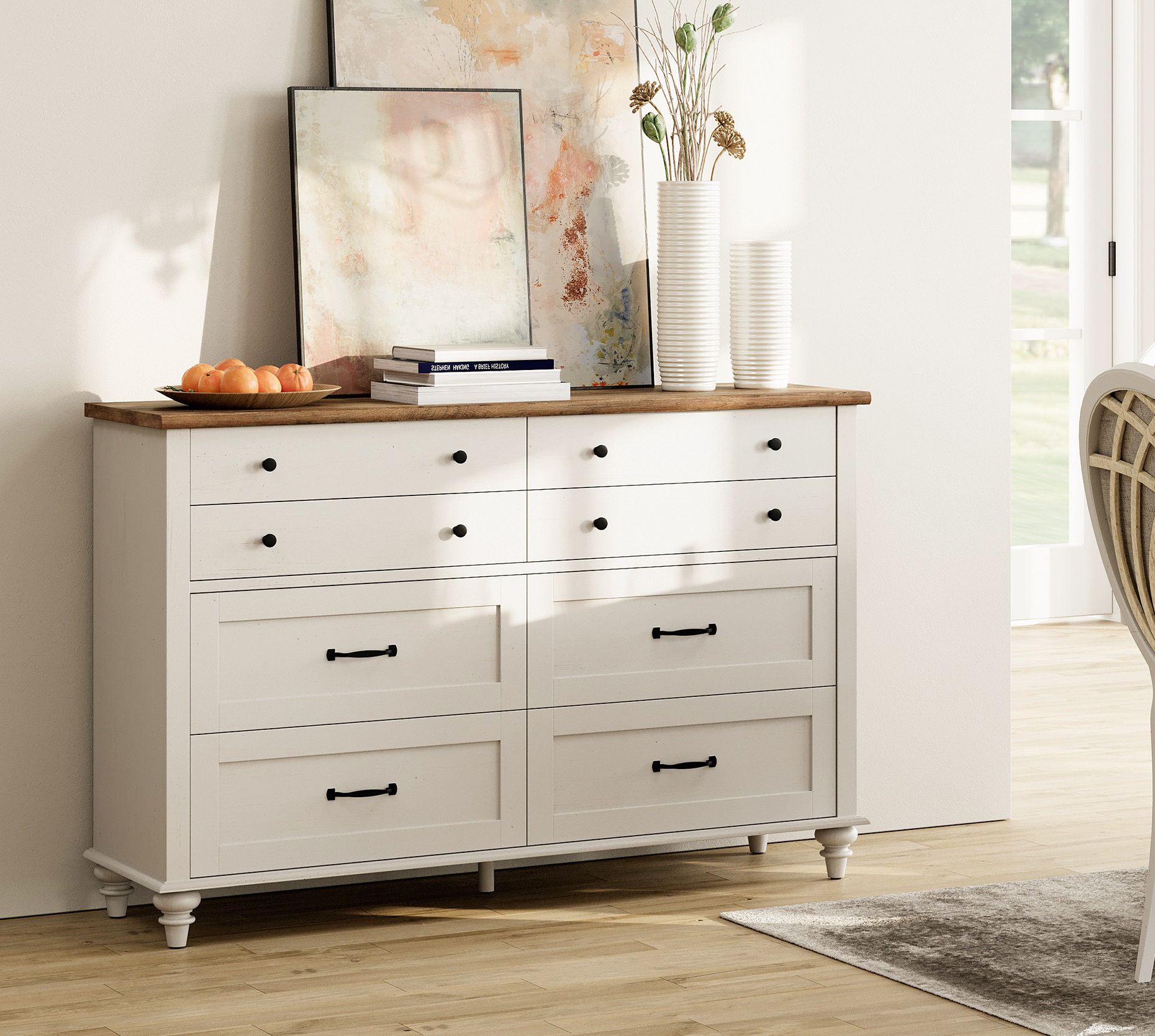 Alcott Hill® Kids Dresser With 8 Drawers, White Bedroom Dresser For