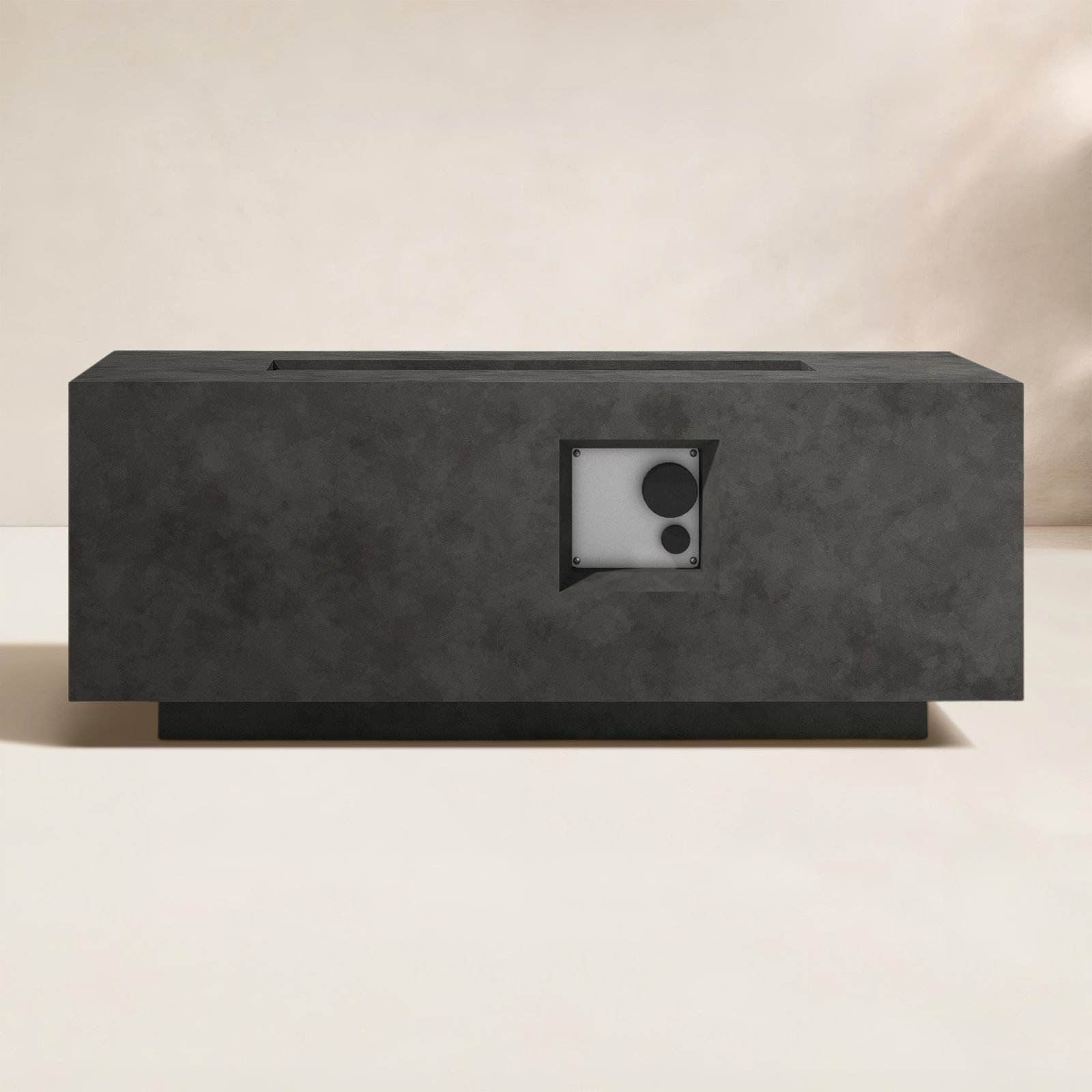 Rashid Rectangle Fire Pit Table, Charcoal, 16" H x 42" W x 20" D