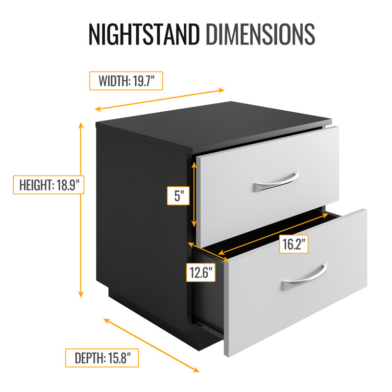 Table de chevet double Sleep Sleep, Blanc / noir