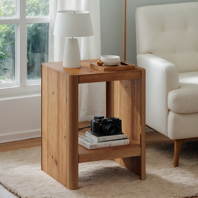 Solid Wood Top End Table