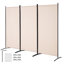 Paravent pliable à 3 panneaux, cloison portable et amovible pour séparer les pièces, idéal pour un bureau, une chambre ou un espace de travail. Couleur : beige.-357942665