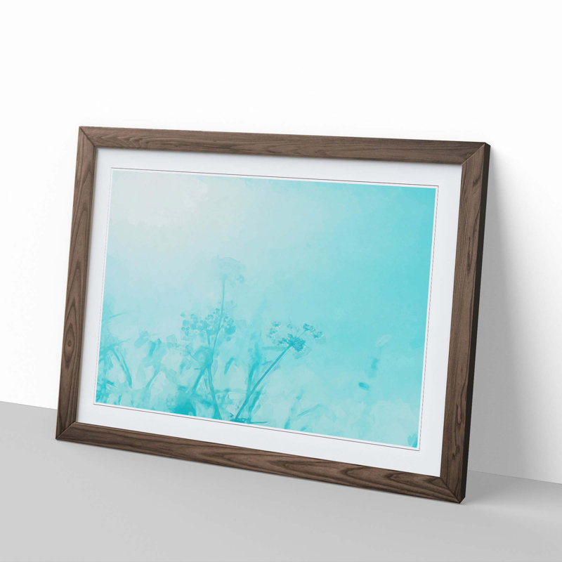 Wild Blue Flowers in Abstract - Framed Print, Walnut, 50cm H x 76cm W x 2cm D