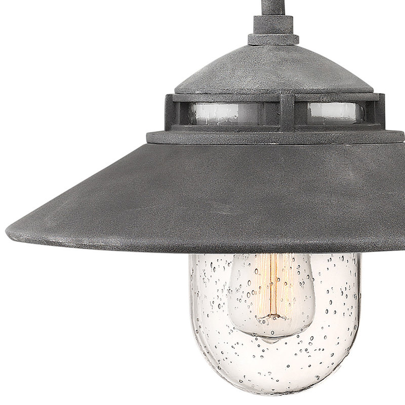 Atwell 1 Light Outdoor Barn Light, Aged Zinc