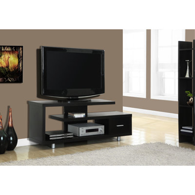 Tv Stand 60 Inch, Contemporary Entertainment With Media Storage Cabinet, Brown Laminate, For Living Room Bedroom Cabinet Storage, Modern Style,