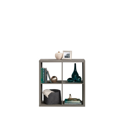 Engineered Wood Transitional 4-Cube Bookcase, Brown