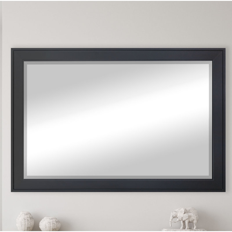 Duval Flat Wall Mirror, Black, 36" x 24"