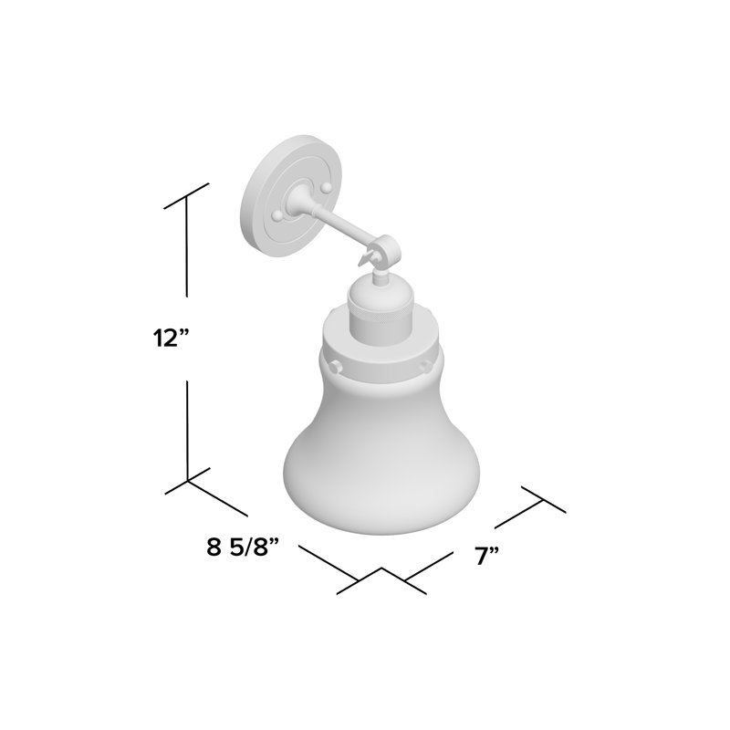 Edda Armed Sconce, Brushed Satin Nickel, Clear