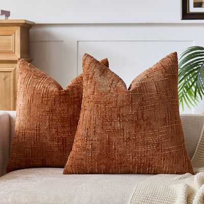 Textured Chenille Throw Pillow Covers  