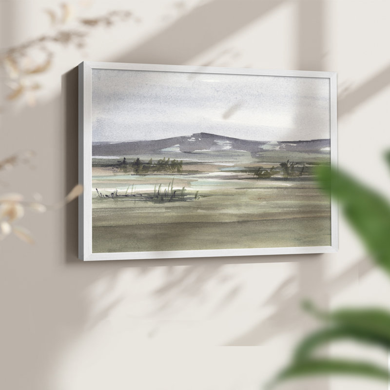 Muted Marsh I -Framed Print - Restickable, 16" H x 20" W, White
