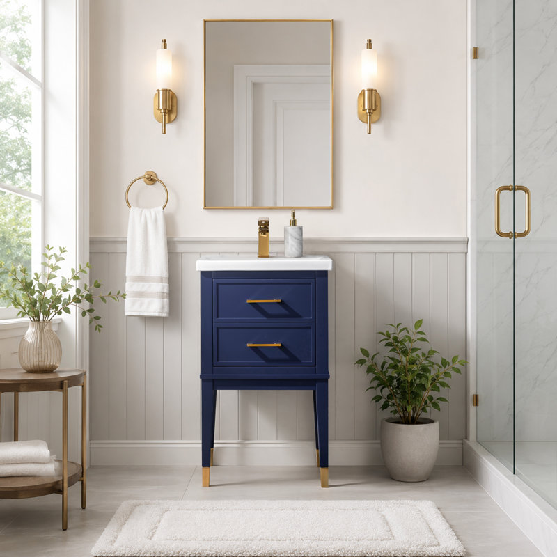 Ensemble de meuble-lavabo simple 20 po Deon, bleu