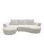 Ensemble de canapé modulaire courbé 2 pièces avec coussins, mobilier de salon ergonomique minimaliste, sièges modernes, sans assemblage, canapé et méridienne, beige-1773335649