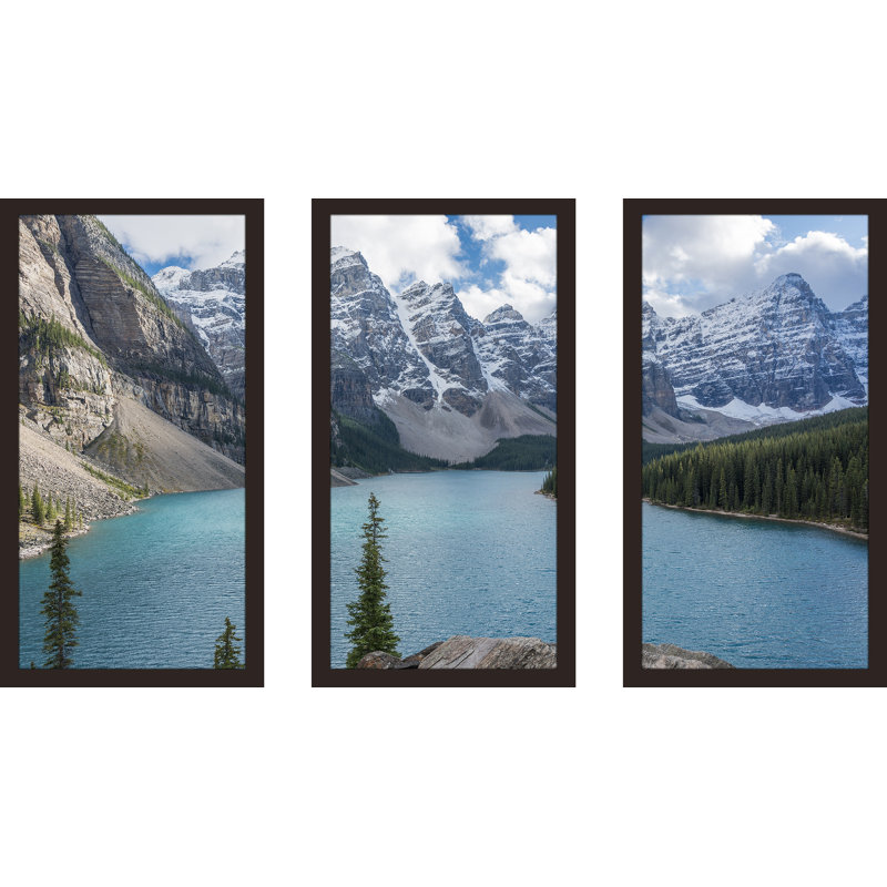Banff, ensemble de 3 reproductions de photos sur acrylique, H 33,5 po x l 52,5 po x P 1 po