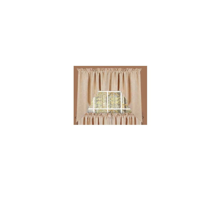 Cream Cotton Light Filtering Swag Curtains with Rod Pocket
