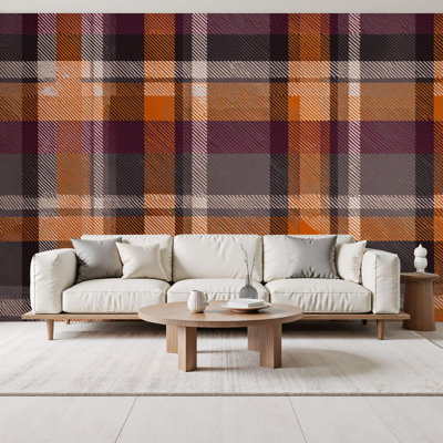 Papier peint auto-adhésif à motif écossais bleu foncé à motif tartan H 69 po x l 96 po, papier peint amovible en PVC, papier peint auto-adhésif, décoration pour chambre d'enfant, salon, chambre de bébé, bureau