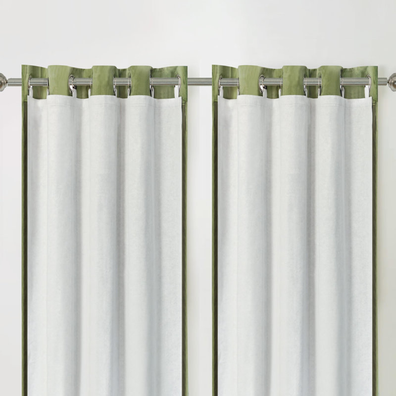 100% Blackout Curtain Liners for Bedroom Noice Reducing Thermal Insulated Liners for Living Room with 18 Pcs Rings 2 Panels Set