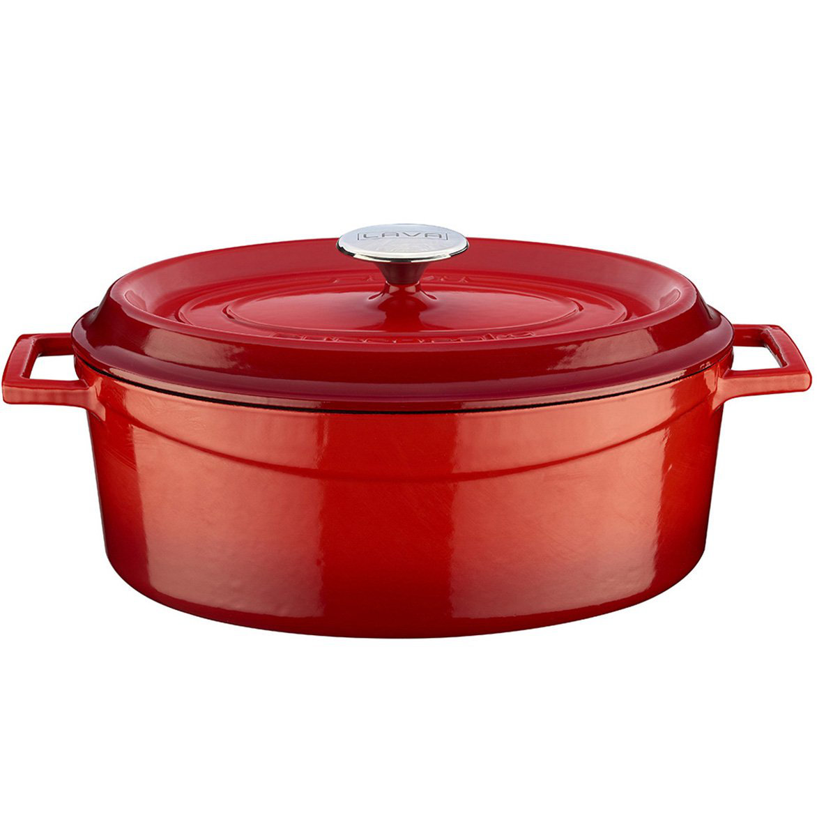 Cuisinart Oval Casserole 7 Qt Enameled Cast Iron Red Dishwasher Safe 