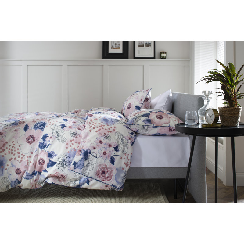 Cotton Floral Duvet Cover Set with Pillowcases Included, Double - 2 Standard Pillowcases