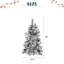 Arbre de Noël de 4 pi avec motif floqué, 170 branches, 120 lumières à DEL, effet de fêtes, cadre, Make Memories This