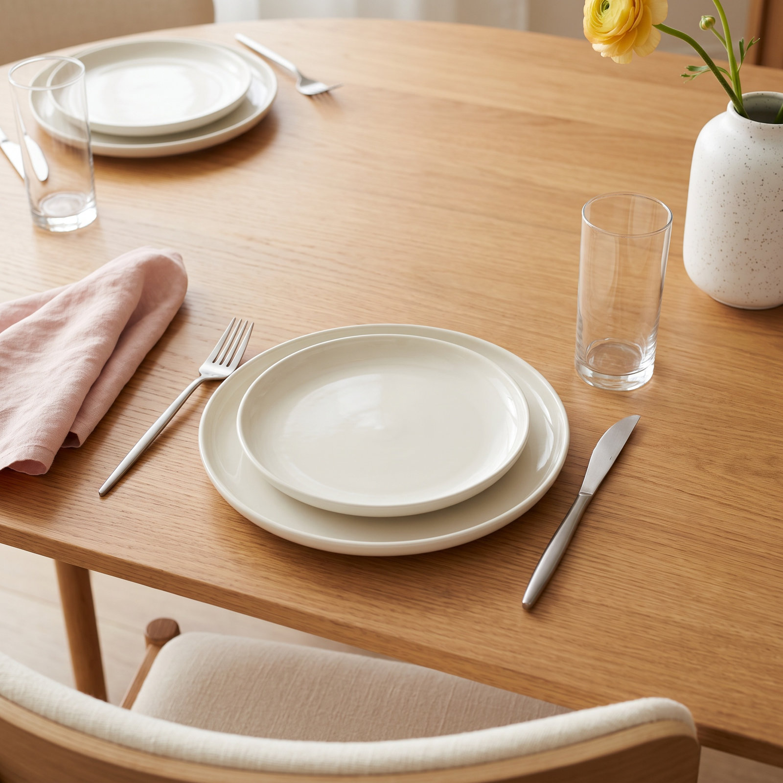 Blomus Pilar 8" Salad Plate, Moonbeam/Cream