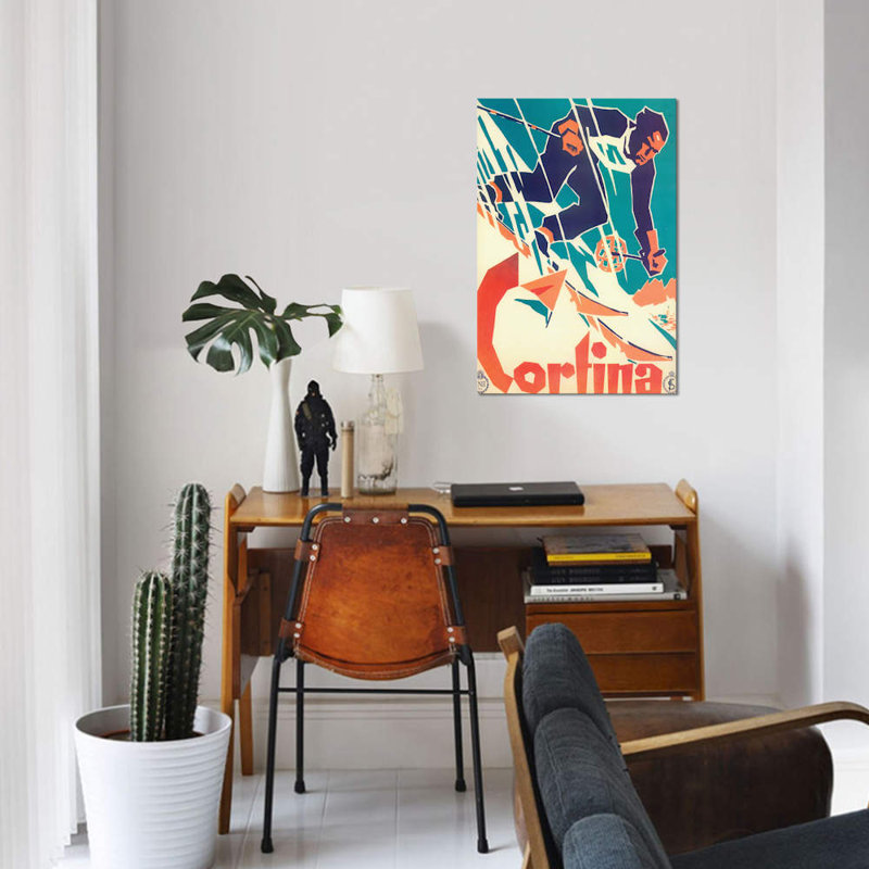 «Skiing V», impression sur toile, H 18 po x l 12 po x P 1,5 po, Toile tendue, Pas de tapis