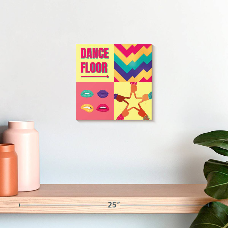 Tergel - rétro piste de danse typographique, H 10 po x l 10 po