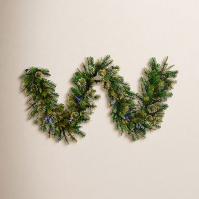 Pre-Lit Mixed Cashmere Pine Artificial Christmas Garland