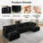 Clitheroe 6-Pieces Large Modular U-Shaped Sectional Sofa, Chenille Upholstered Couch with 2 Removable Ottomans-349618767
