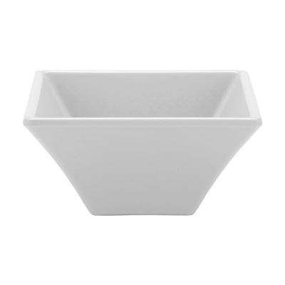 Bol de service carré en mélamine résistant à la rupture GET ML-278-BK, 4 onces, blanc