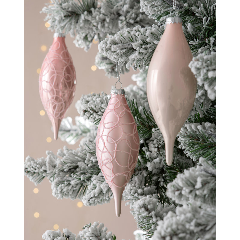 15cm Glass Bauble, Pink