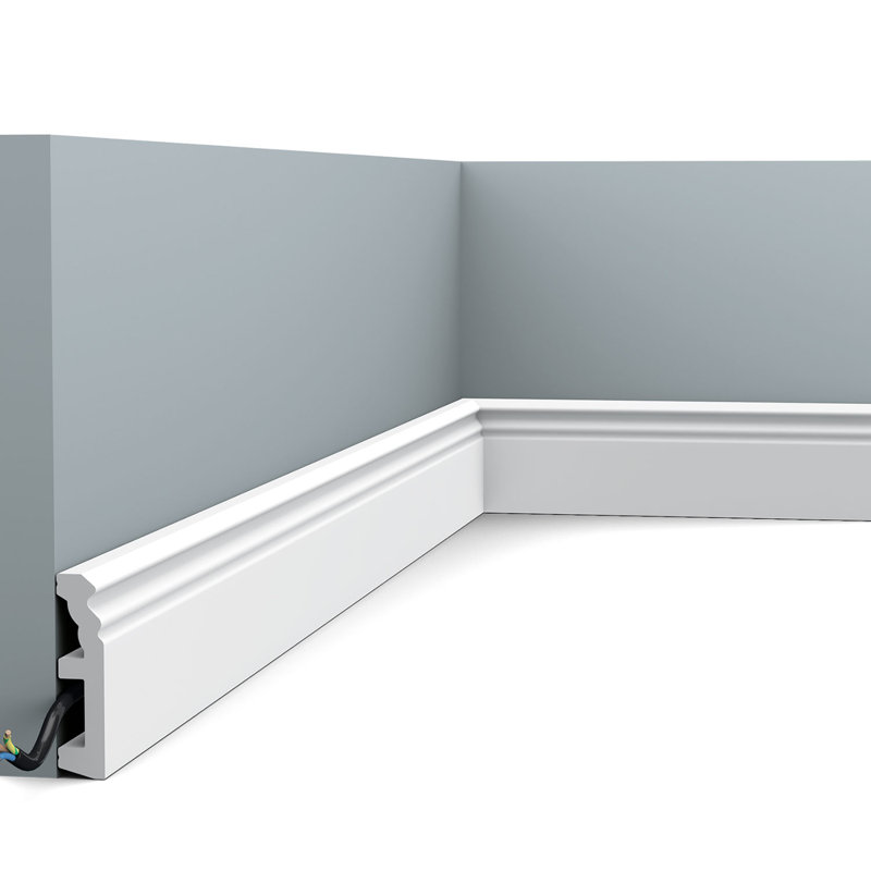 Primed White High Impact Polystyrene Baseboard Moulding Set