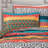 Boho Stripe Turquoise/Tangerine Microfiber Reversible Comforter Set-321088881-359574087