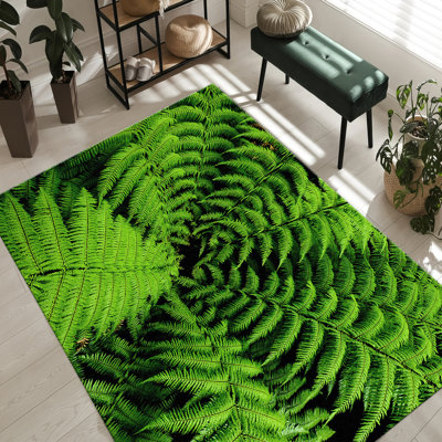 Luxurious High-Pile Soft Type Printed Rug with an Intricate Floral Design for an Elegant Touch in Your Home Decor