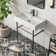 Rectangular 30 Ceramic Console Sink White Basin with Overflow Single Faucet Hole