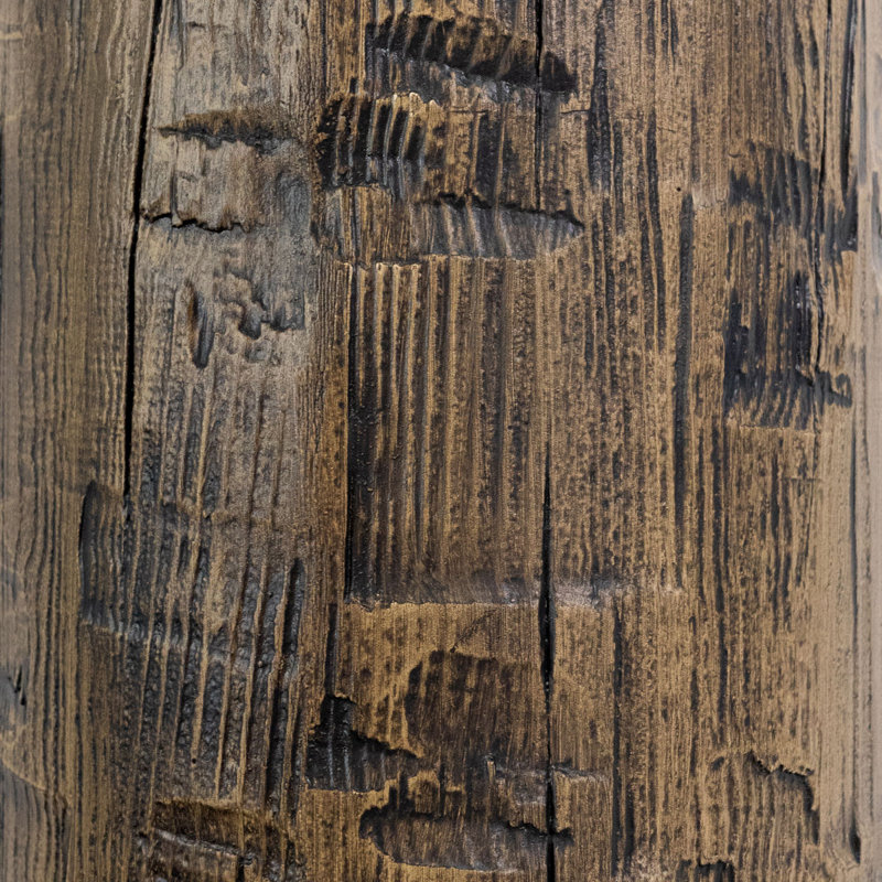 L 6 po x H 4 1/2 po x L 8 po ÉCHANTILLON - poutre à bûches en faux bois Santa Fe, Brun fumé, Taillé à la main