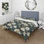 White And Teal Tranquil Lotus Zen - Ensemble de housse de couette botanique-770193366