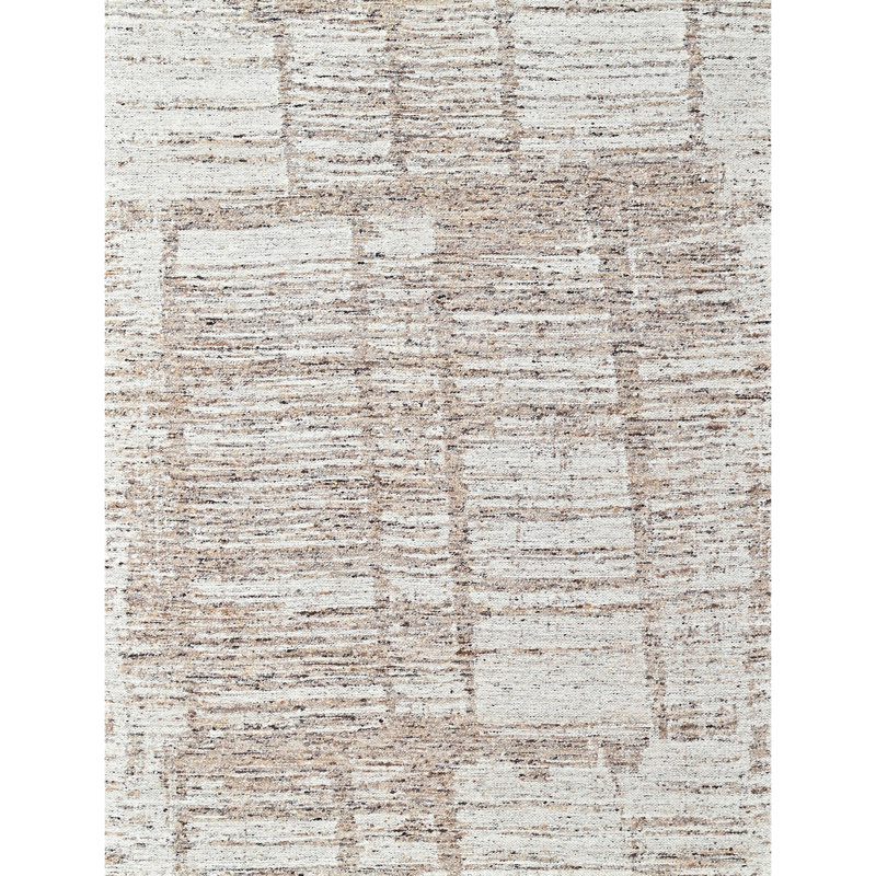 Hand Knotted Wool Area Rug, Sand, Rectangle 9' x 12'