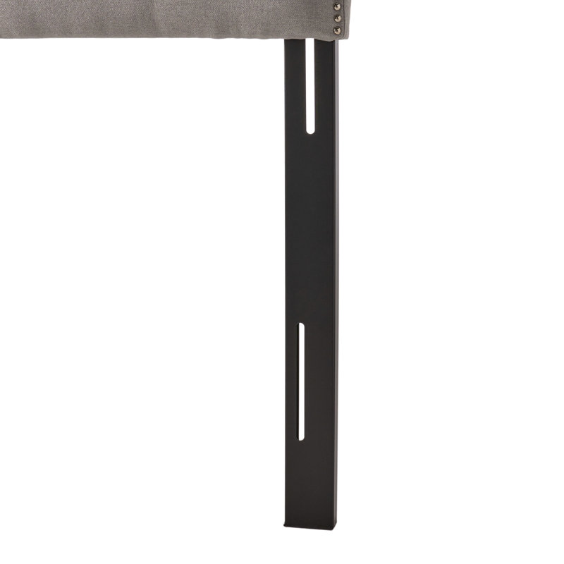 Grey Contemporary Headboard - Queen & Full Sized With Sophisticated Button Tufting And Nailhead Accents Fabric Upholstery Assembly Required Charming