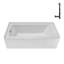 Baignoire en alcôve en acrylique blanc brillant avec drain extérieur 66 po x 32 po Streamline-101699199