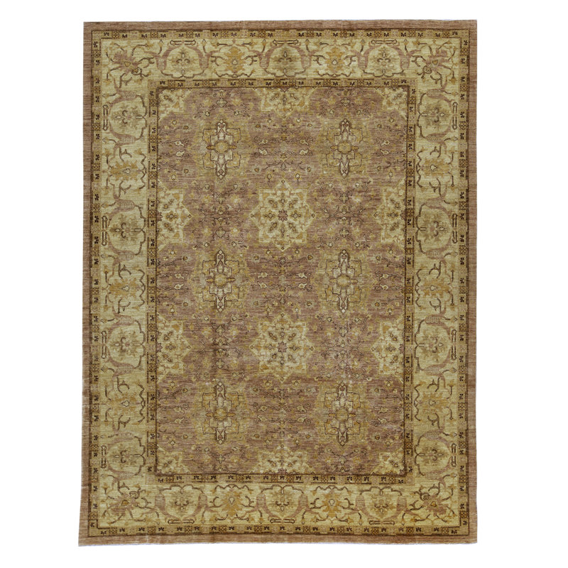 Tapis lilas et beige de haute qualité noué à la main Ziegler