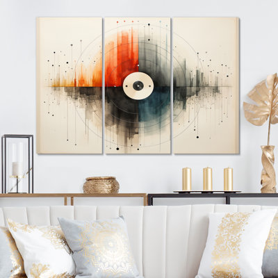 Disque vinyle, sérénade sur toile, 3 pièces