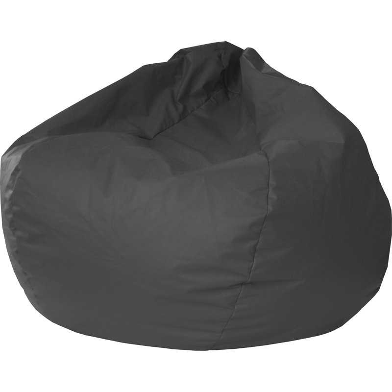 Fauteuil à billes classique, Petit, Vinyle d'apparence cuir noir