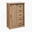 Commode 5 tiroirs avec porte de grange coulissante, commode haute style campagne 5 tiroirs, commode de rangement