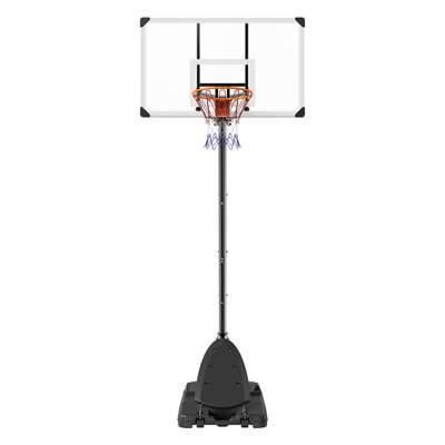 Basketball Hoop, 7.6-10 ft Adjustable Height Portable Backboard System, 54 inch Basketball Hoop & Goal, Kids & Adults Basketball Set with Wheels, Stand, and Fillable Base, for Outdoor/Indoor