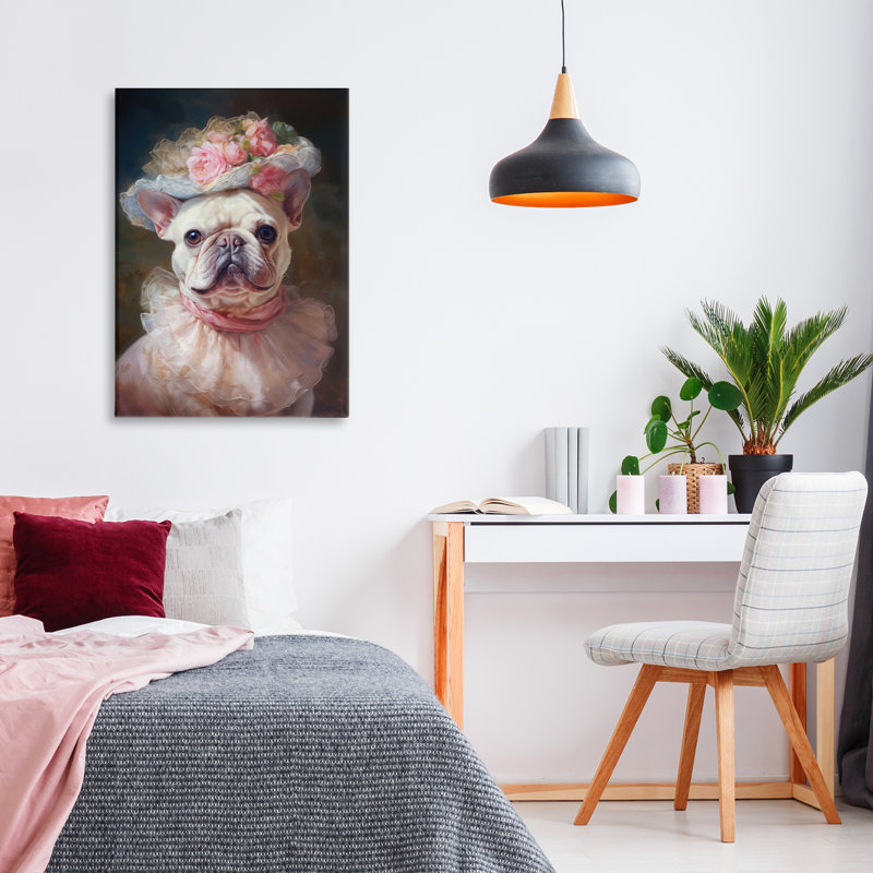 Victorian French Bulldog Canvas, design par Wumples, H 24 po x l 16 po
