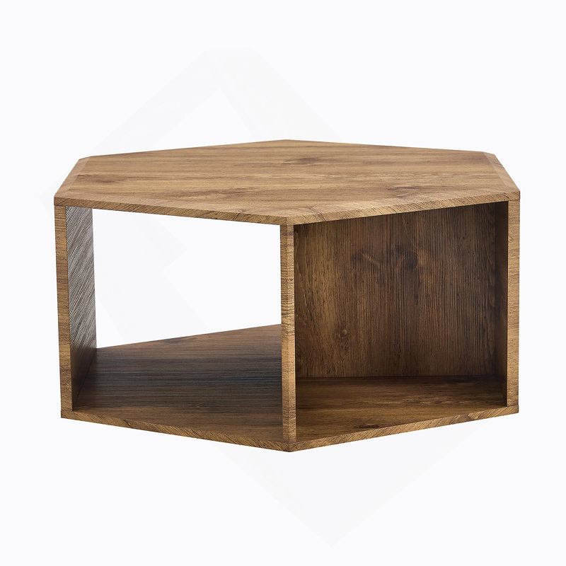 MDF coffee table, wood grain pattern stickers, multi-hole design to give more storage space, simple and convenient design makes it suitable for all kinds of style scenes.