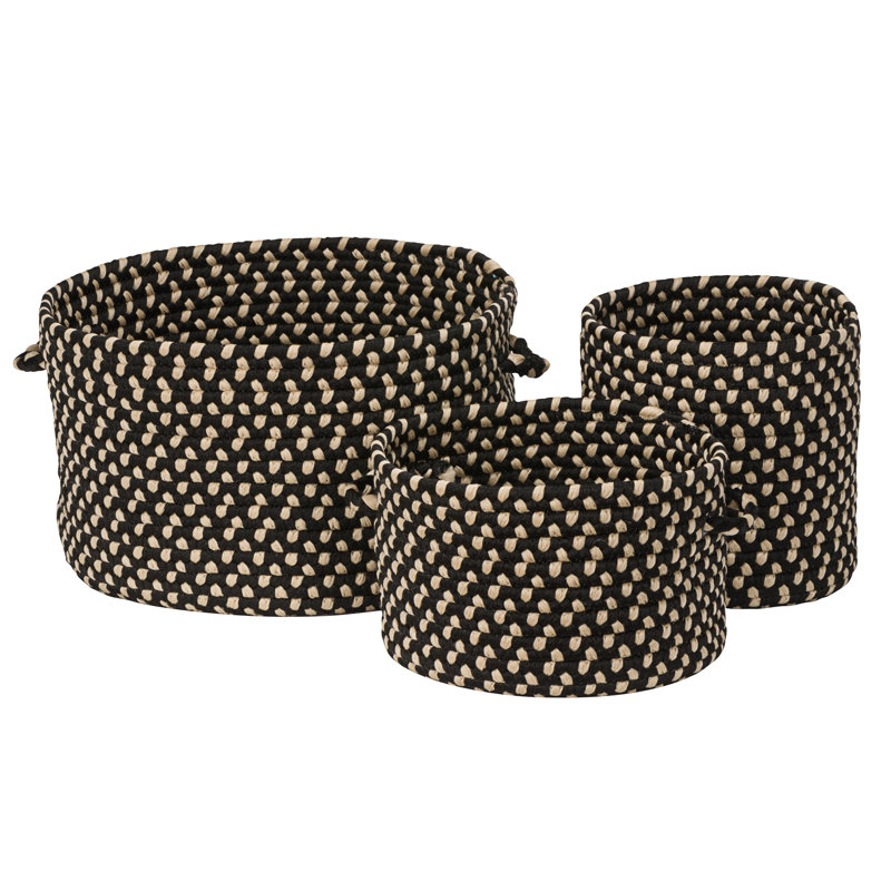 Ensemble de paniers en polypropylène 3 pièces, Marron foncé